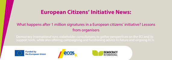 News from European Citizens' Initiative: what happens after 1 million signatures