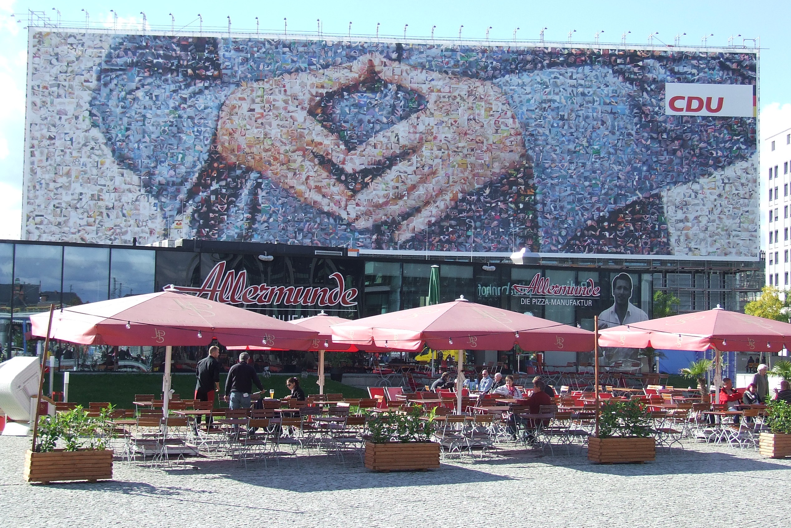 CDU's election poster next to Berlin central station