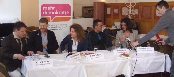 Press conference Democracy International and mehr demokratie! Austria in 2013