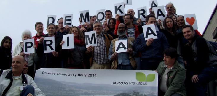 The participants of the Danube Democracy Rally in Bratislava