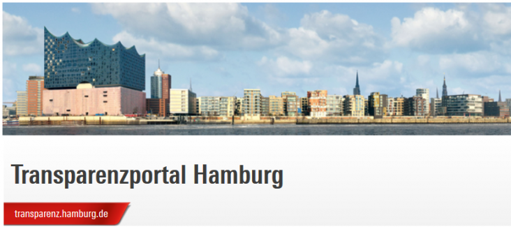 A screenshot of the new transparency portal in Hamburg