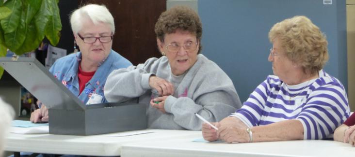 Women in Missouri about to count the votes on Election Day 2014