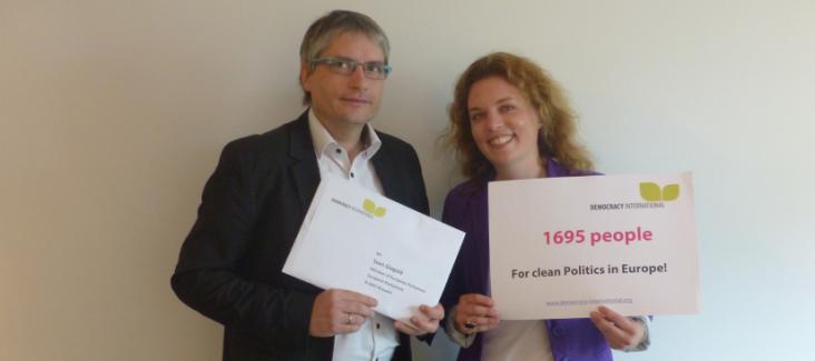 Sven Giegold, Member of European Parliament and Cora Pfafferott, representing Democracy International