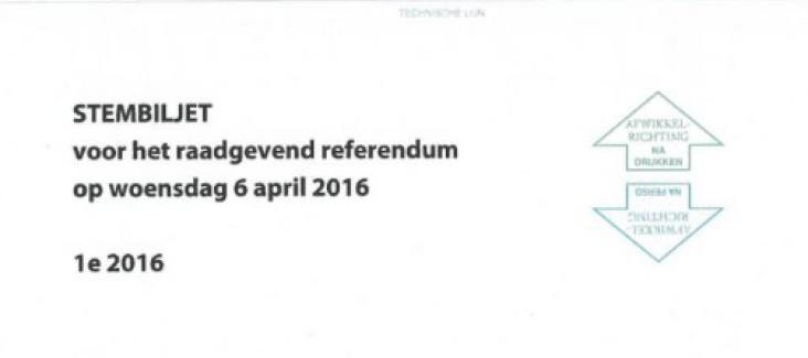The ballot paper of the referendum on the EU-Ukraine Agreement The ballot paper of the referendum on the EU-Ukraine Agreement