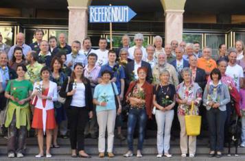Activists of the Initiative for More Democracy in South Tyrol