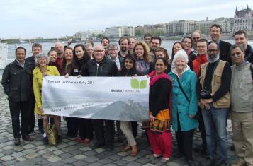 The participants of the Danube Democracy Rally in Budapest