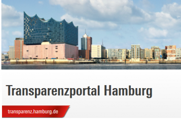 A screenshot of the new transparency portal in Hamburg