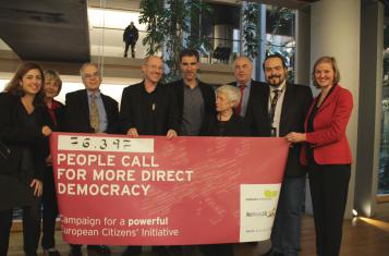 The campaigners meet with MEPs in Strasbourg on 28 October