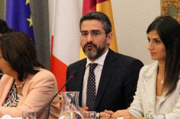 Mayor Virginia Raggi of Rome, Minister for Direct Democracy Riccardo Fraccaro and Flavia Marzano, Rome City Councillor on Innovation