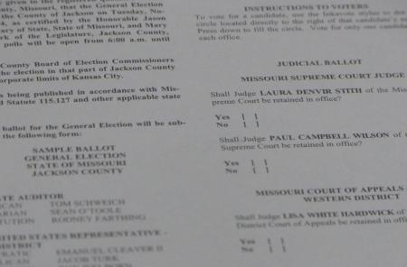 A sample of a ballot paper of Kansas City, Missouri, Election Day 2014