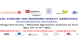 The banner of the Global Forum on Modern Direct Democracy