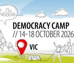 Democracy Camp 2026 Vic Project Banner