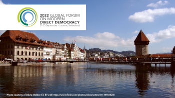 Banner Global Forum on Modern Direct Democracy - Photorechte Olivia Mobbs (CC BY 2.0) 